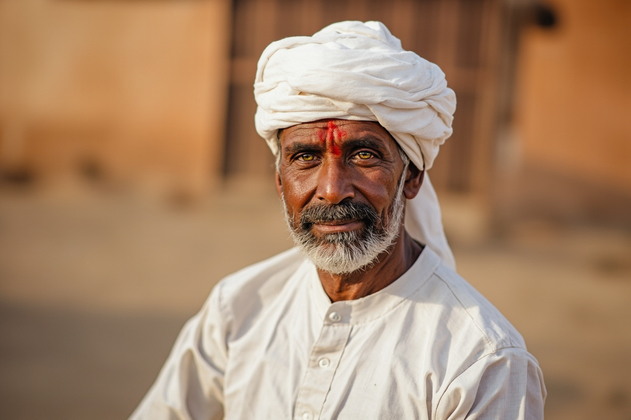 Haryana JAT soldier in white safa turban